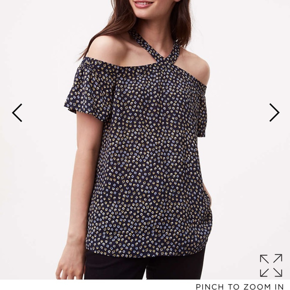 Loft Diamond Cold Shoulder Top